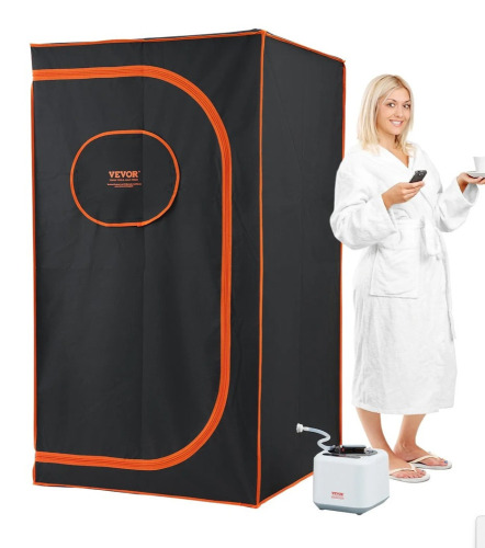 VEVOR Portable Steam Sauna Tent Full Size, 1000W Personal Sauna Blanket Kit for Home Spa, Detoxify & Soothing Heated Body Therapy, Time & Temperature Remote Control With Floor Mat New in Box $299