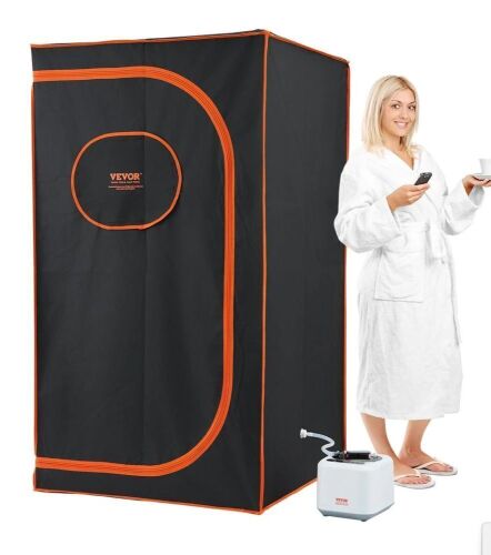 VEVOR Portable Steam Sauna Tent Full Size, 1000W Personal Sauna Blanket Kit for Home Spa, Detoxify & Soothing Heated Body Therapy, Time & Temperature Remote Control With Floor Mat New in Box $299