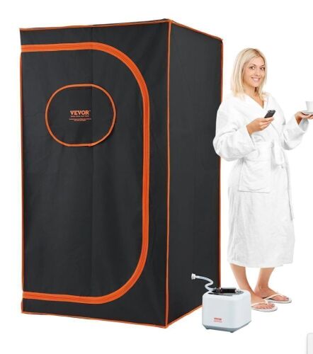 VEVOR Portable Steam Sauna Tent Full Size, 1000W Personal Sauna Blanket Kit for Home Spa, Detoxify & Soothing Heated Body Therapy, Time & Temperature Remote Control With Floor Mat New In Box $299