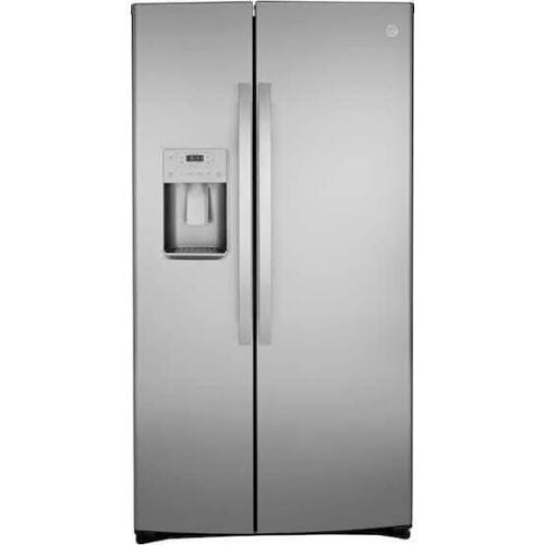GE 21.8 cu. ft. Side by Side Refrigerator in Fingerprint Resistant Stainless Steel New On Working $2999