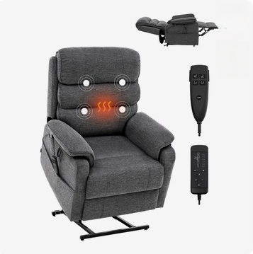 VEVOR Power Lift Recliner Chair, Lift Chair with Heat and Massage for Elderly, Dual Motor Recliner Chair with 2 Anti-Fall Ropes, Infinite Position Adjustment Electric Recliner (Medium, Dark Gray) New in Box $899