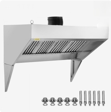 VEVOR Commercial Exhaust Hood, 5FT Food Truck Hood Exhaust, 201 Stainless Steel Concession Trailer Hood with 2 Detachable U-shaped Grid Oil Filter Mesh, Rust Resistant Vent Hood for Kitchen Restaurant New in Box $899