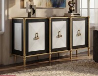 Mercer41 Velora Modern Luxury Geometric Carved Sideboard Cabinet with Storage, 3-Door Credenza New in Box $799