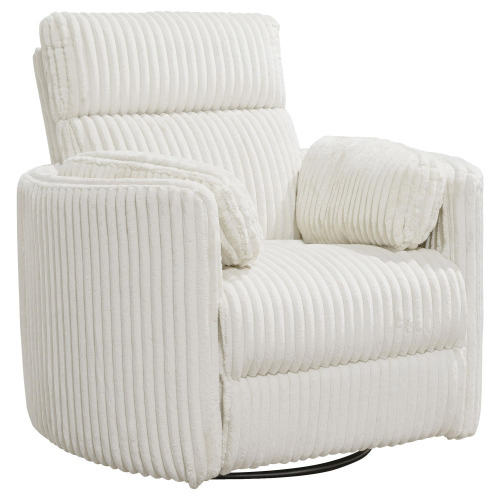 Wade Logan Bre Swivel Power Glider Recliner in Beige New in Box $1299