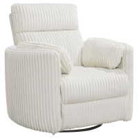 Wade Logan Bre Swivel Power Glider Recliner in Beige New in Box $1299
