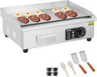 VEVOR Commercial Electric Griddle, 3200W Countertop Flat Top Grill, 122?-572 ? Adjustable Temp, 21.26 x 11.81 x 0.39in Stainless Steel Griddle Grill with 2 Shovels and 2 Brushes for Home or Restaurant New in Box $399