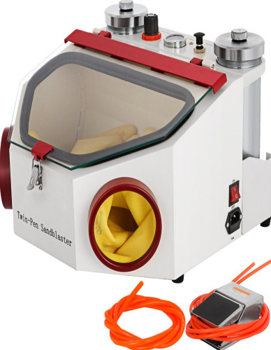 Vevor Twin Pen Sandblaster Double Pen Sand Blaster Machine for Dental Lab 2 Tanks Lamp New in box $299