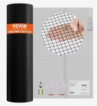 VEVOR Hardware Cloth, 48'' x 100' Galvanized Wire Mesh Roll, 19 Gauge Chicken Wire Fence Roll, Vinyl Coating Metal Wire Mesh for Chicken Coop Barrier, Rabbit Snake Fences, Poultry Enclosures New in Box $299