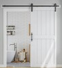 LDB Building Manufactured Paneled Wood Barn Door with Installation Hardware 48" x 80" New in Box $399