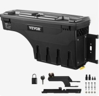 VEVOR Truck Bed Storage Box, Lockable Lid, Waterproof ABS Wheel Well Tool Box 6.6 Gal/20 L with Password Padlock, Compatible with Super Duty 2017-2021, Passenger Side, Black New in Box $299
