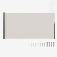 VEVOR Retractable Side Awning, 71''x 138'' Outdoor Privacy Screen, 180g Polyester Water-proof Retractable Patio Screen, UV 30+ Room Divider Wind Screen for Patio, Backyard, Balcony, Beige New in Box $299