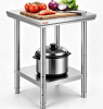 VEVOR Stainless Steel Prep Table, 24 x 24 x 31 Inch, 700 lbs Load Capacity, Heavy Duty Metal Worktable with 3 Adjustable Height Levels, Commercial Workstation for Kitchen Garage Restaurant Backyard New in Box $199