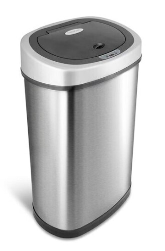 Nine Stars 13gal Motion Sensor Oval Shape Stainless Steel Trash Can: Touchless Kitchen Trash Can, Quiet Closing Lid New In Box $199