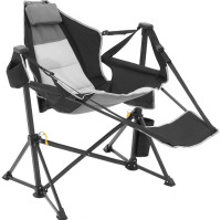 VEVOR Reclining Camping Chair, 300 lbs Load Camping Hammock Chair, Rocking Lounge Folding Chair with Footrest, Storage Bag, Headrest & Adjustable Backrest, for Camping and Other Outdoor Activities New In Box $199