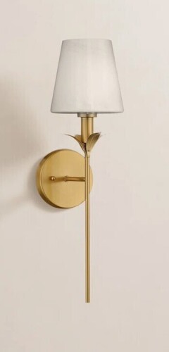 Birch Lane&trade; Naoma 1-Light Brass Dimmable Arm Wall Sconce Wallchiere New In Box $199
