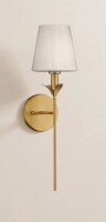 Birch Lane&trade; Naoma 1-Light Brass Dimmable Arm Wall Sconce Wallchiere New In Box $199