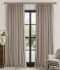 Latitude Run&reg; 100% Blackout Thermal Memory Trained Pinch Pleated Farmhouse Linen Curtain 2 panels, 40" W x 108" L New $199