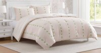 Martha Stewart Full/Queen 3-Piece Annabelle Stripe Comforter Set Pink New In Box $299