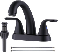 ALEASHA Black Bathroom Sink Faucet, 4 Inch Centerset Bathroom Faucet, 2 Handles Vanity Faucet with Pop Up Drain Stopper, RV Lavatory Vanity Faucets with Aesthetic Appeal New In Box $199