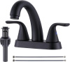 ALEASHA Black Bathroom Sink Faucet, 4 Inch Centerset Bathroom Faucet, 2 Handles Vanity Faucet with Pop Up Drain Stopper, RV Lavatory Vanity Faucets with Aesthetic Appeal New In Box $199