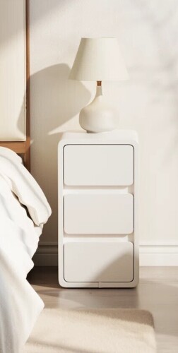 George Oliver Annice Agripina Nightstand -Bedside Table with Drawers, Nightstand with Leather Surface for Bedroom New In Box $299