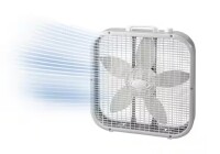 Lasko 20 in. 3 Speed Box Fan in White for Bedrooms, Living Rooms, Garages with Save Smart Technology, 1800 CFM, Carry Handle On Working $79