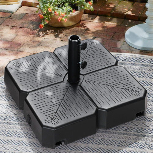 Freeport Park&reg; 150LBS Heavy-Duty Patio Umbrella Base With 4 Wheels, Mobile Square Umbrella Stand, Water & Sand Filled Plastic Freestanding Umbrella Base $299