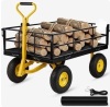 VEVOR Steel Garden Cart, Heavy Duty 1200 lbs Capacity, with Removable Mesh Sides to Convert into Flatbed, Utility Metal Wagon with 2-in-1 Handle and 13 in Tires, New in Box $399