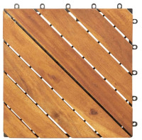 LICEN-Home Acacia Solid Wooddeck Tile X08, 10-Count, 12" x 12" New In Box $199