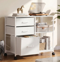 17 Stories Kaylianna 29.6'' File Cabinet, Mobile Filing Cabinet With Shelves and Storage Drawers, Home Office Filing Cabinet for A4/Letter/Legal, Printer Cabinet New In Box $299