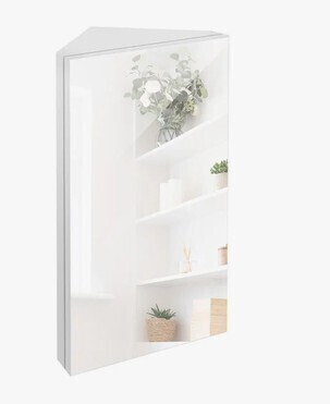 Ivy Bronx Eastbrook Corner Mount Frameless 1 of Doors Wood Recessed Medicine Cabinet with Mirror New In Box $299