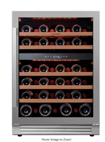 Ca'Lefort 24 in. Dual Zone 52-Bottles Built-In/Freestanding Wine Cooler Refrigerator in Stainless Steel Frost-Free Touch Panel New Shelf Pull On Working $899