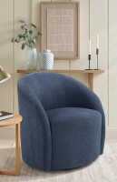 Homelegance Ankara Blue Boucle Upholstery Swivel Arm Chair New in Box $599