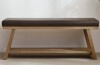 Ebern Designs Hahnville Faux Leather Upholstered Storage Bench in Brown New in Box $399