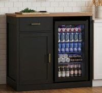 Latitude Run 39.4" Bar Cabinet With Fridge Space and Adjustable Shelves New in Box $399