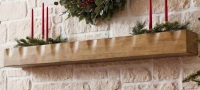 Byblight 63 in. W x 7.87 in. D Brown Rustic Solid Wood Floating Decorative Wall Shelf Fireplace Mantel with Unique Shape New in Box $299