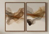 Ashbrook Framed Canvas Wall Art - Vintage Abstract Wall Prints for Bedroom - 36" H x 24" W x2 panels New In Box $299