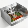 VEVOR Commercial Hand Sink with Faucet and Side Splash, Stainless Steel Sink for Washing, Small Hand Washing Sink, Wall Mount Hand Basin for Restaurant, Kitchen, Bar, Garage and Home, 17x12.8 inch New in Box $299