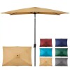 Sun-Ray 6.6' x 9.8' Rectangular Steel Market Umbrella in Taupe, New in Box $299