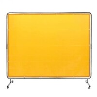 VEVOR Welding Screen with Frame, 6' x 8' Welding Curtain Screen, Flame-Resistant Vinyl Welding Protection Screen on 4 Swivel Wheel (2 Lockable), Moveable & Professional for Workshop/Industrial, Yellow, New in Box $299