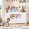 Homfa 4 Doors Kids Bookcase with 3 Tier Book Racks & 2 Mobile Drawers, 4 Cube Bookshelves Toy Storage Organizer for Playroom Kids Room, White, New in Box $299