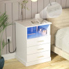 Vabches Light End Table with 3 Drawers & Open Storage, New in Box $399