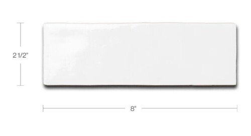 Bedrosians Cloe 2.5 in. x 8 in. Handmade-Look Ceramic Wall Glossy Subway Tile, 10.64 sq ft.