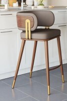 Zuo Hospitality Brew Barstool Brown & Walnut New In Box $499