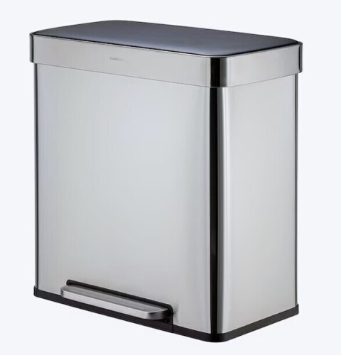 Qualiazero 16 Gallon Stainless Steel Commercial Indoor Kitchen Step Trash Can New In Box $199