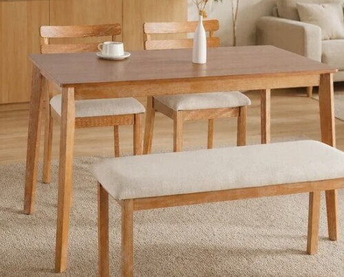 Ebern Designs Solid Wood Dining Table - with Dark Walnut New In Box $399