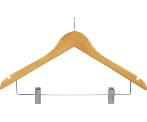 Rebrilliant Flat Anti-Theft Wood Combo Hangers With Clips, 5-Pack New in Box