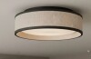 East Grove Home Fabrise 15in LED Flush Mount 5-CCT 2700-3000-3500-4000-5000K Selectable Color Temperature 36W 1,550 Lumens with Linen Fabric Shade in Black New In Box $199