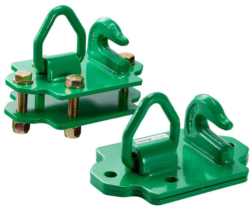VEVOR 3/8" Tractor Bucket Hooks with Tie Down Ring, Grade 70 Forged Steel 2 Pack Bolt-On Grab Hook with Back Plates Work Well for Tractor Bucket RV UTV Truck Maximum Break Strength 15,000 lbs, Green New in Box $89
