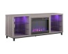 Ameriwood Home 64.75-in W Light Walnut TV Stand with Fan-forced Flat Wall Electric Fireplace with Remote Control Included New In Box $699